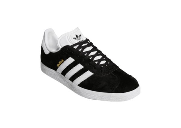 ADIDAS GAZELLE SHOES BLACK WHITE LOGO