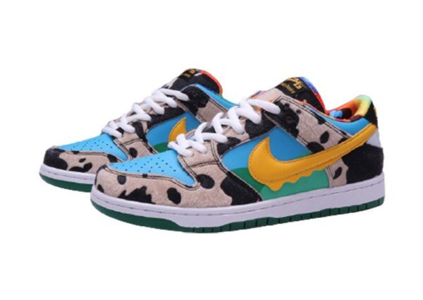 נעליי נייק-NIKE SB DUNK LOW PRO QS - Blue - Yellow & Green
