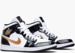 נייק ג'ורדן-Nike Air jordan 1 Mid - Patent Black White Gold
