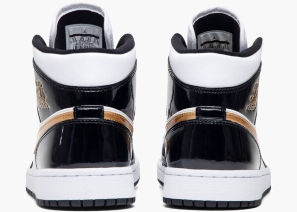 נייק ג'ורדן-Nike Air jordan 1 Mid - Patent Black White Gold