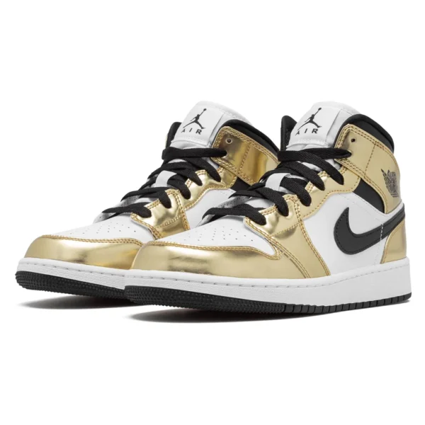 נייק ג'ורדן-Nike Air jordan 1 Mid - SE GS Metallic Gold