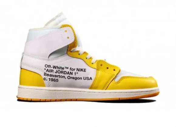 נייק ג'ורדן-AIR JORDAN 1 RETRO HIGH OFF-WHITE YELLOW