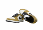 נעלי נייק-NIKE AIR JORDAN 1 LOW -FLAXEN-BLACK LOGO-WHITE