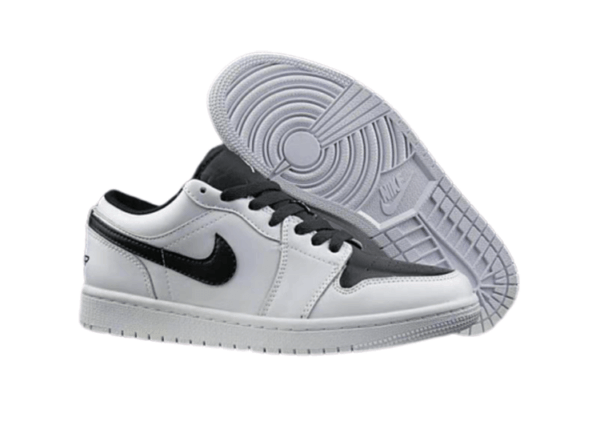 נעלי נייק-NIKE AIR JORDAN 1 LOW -WHITE-BLACK LOGO