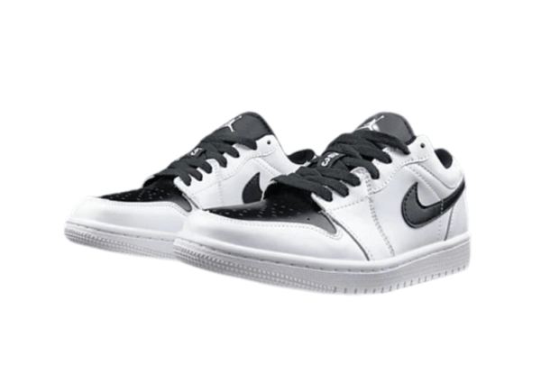 נעלי נייק-NIKE AIR JORDAN 1 LOW -WHITE-BLACK LOGO
