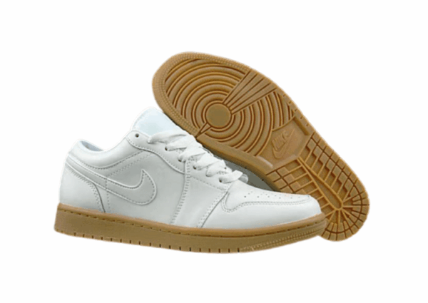 נעלי נייק-NIKE AIR JORDAN 1 LOW -WHITE-BROWN COMBO
