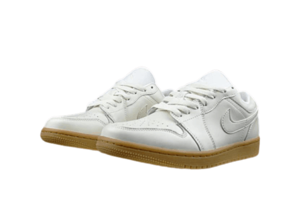 נעלי נייק-NIKE AIR JORDAN 1 LOW -WHITE-BROWN COMBO