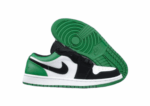 נעלי נייק-NIKE AIR JORDAN 1 LOW -WHITE-GREEN-BLACK LOGO