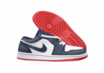 נעלי נייק-NIKE AIR JORDAN 1 LOW -WHITE-NAVY BLUE
