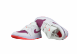 נעלי נייק-NIKE AIR JORDAN 1 LOW -WHITE-PURPLE LOGO