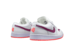 נעלי נייק-NIKE AIR JORDAN 1 LOW -WHITE-PURPLE LOGO