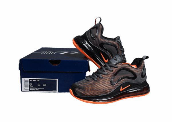 NIKE AIR MAX 720 BLACK - ORANGE LOGO
