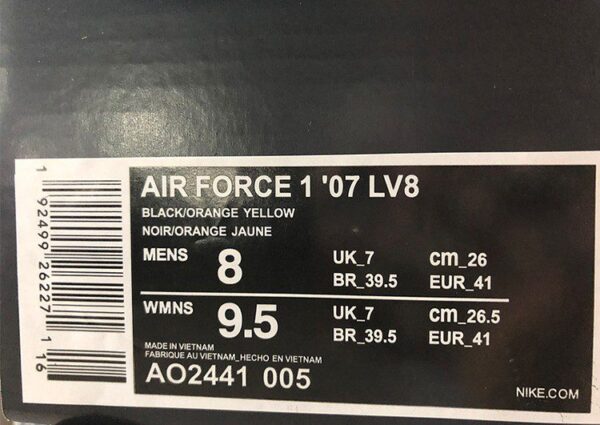 נעלי נייק -Nike Air Force 1 Low Black-Sun