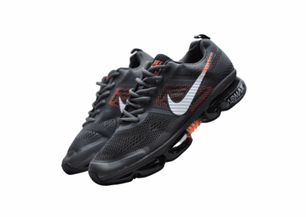 נעלי נייק-NIKE AIR VAPROMAX 2019 - BLACK - ORG - WHITE LOGO