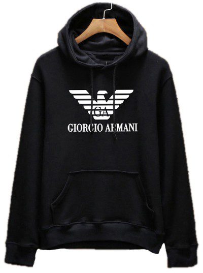 ארמני-ARMANI HOODIES MEN'S- Black