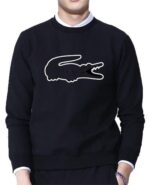 לקוסט-LACSOTE  SWETER MEN DESGIN- BLACK