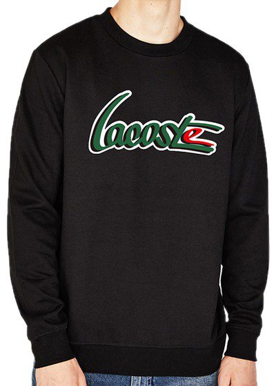 לקוסט-LACSOTE  SWETER MEN DESGIN- BLACK