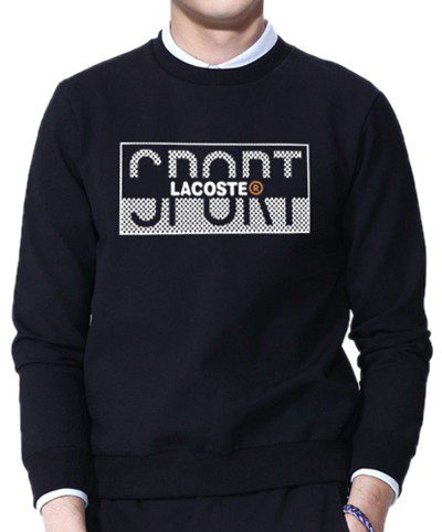 לקוסט-LACSOTE  SWETER MEN DESGIN- BLACK