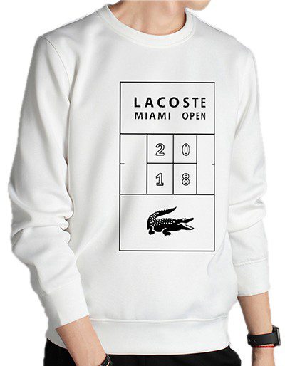 לקוסט-LACSOTE  SWETER MEN DESGIN- WHITE