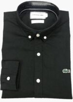 לקוסט-LACOSTE LONG MEN SHIRT - Black Pearl