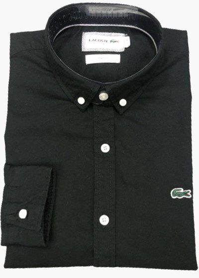 לקוסט-LACOSTE LONG MEN SHIRT - Black Pearl