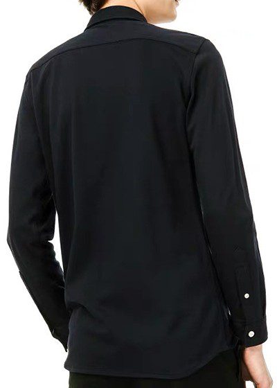 לקוסט-LACOSTE LONG MEN SHIRT - Black Pearl