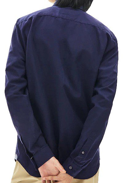 לקוסט-LACOSTE LONG MEN SHIRT - NAVY BLUE