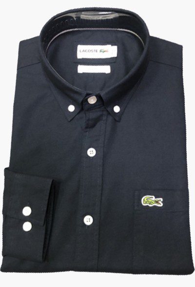 לקוסט-LACOSTE LONG MEN SHIRT - NAVY BLUE