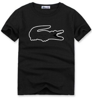 לקוסט-LACSOTE TSHIRT DESGIN MEN SHORT - Black