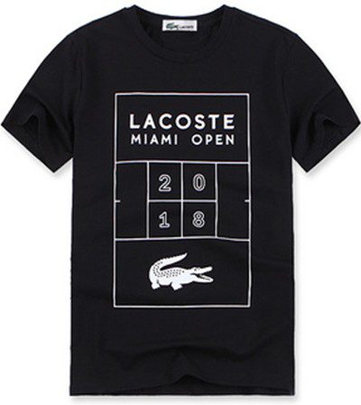 לקוסט-LACSOTE TSHIRT DESGIN MEN SHORT - Black