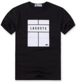 לקוסט-LACSOTE TSHIRT DESGIN MEN SHORT - Black