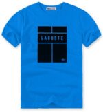 לקוסט-LACSOTE TSHIRT DESGIN MEN SHORT -  Blue