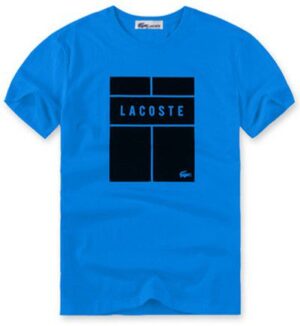 לקוסט-LACSOTE TSHIRT DESGIN MEN SHORT -  Blue