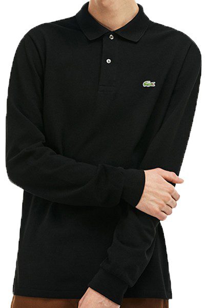 לקוסט-LACSOTE TSHIRT MEN POLO LONG - Black