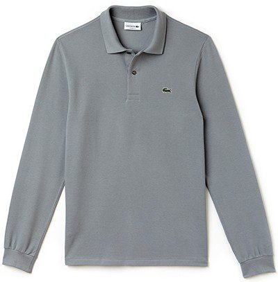 לקוסט-LACSOTE TSHIRT MEN POLO LONG - Gray