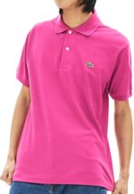 לקוסט-LACSOTE TSHIRT MEN'S POLO SHORT - Dark Pink