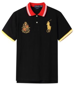 ראלף לורן-RALPH LAUREN POLO TSHIRT MEN'S SHORT DESGIN - Black